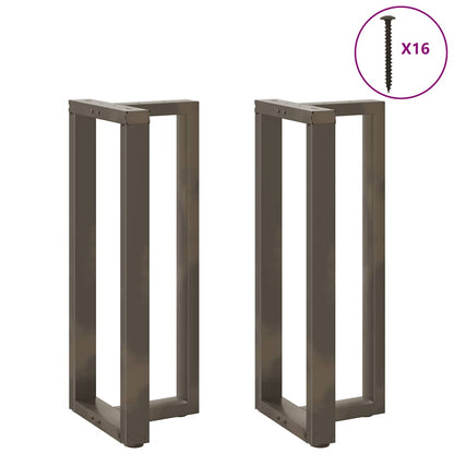 Gambe per tavolo da bar a forma di T 2 pz nere 50x35x(100-101) cm in acciaio - homemem39