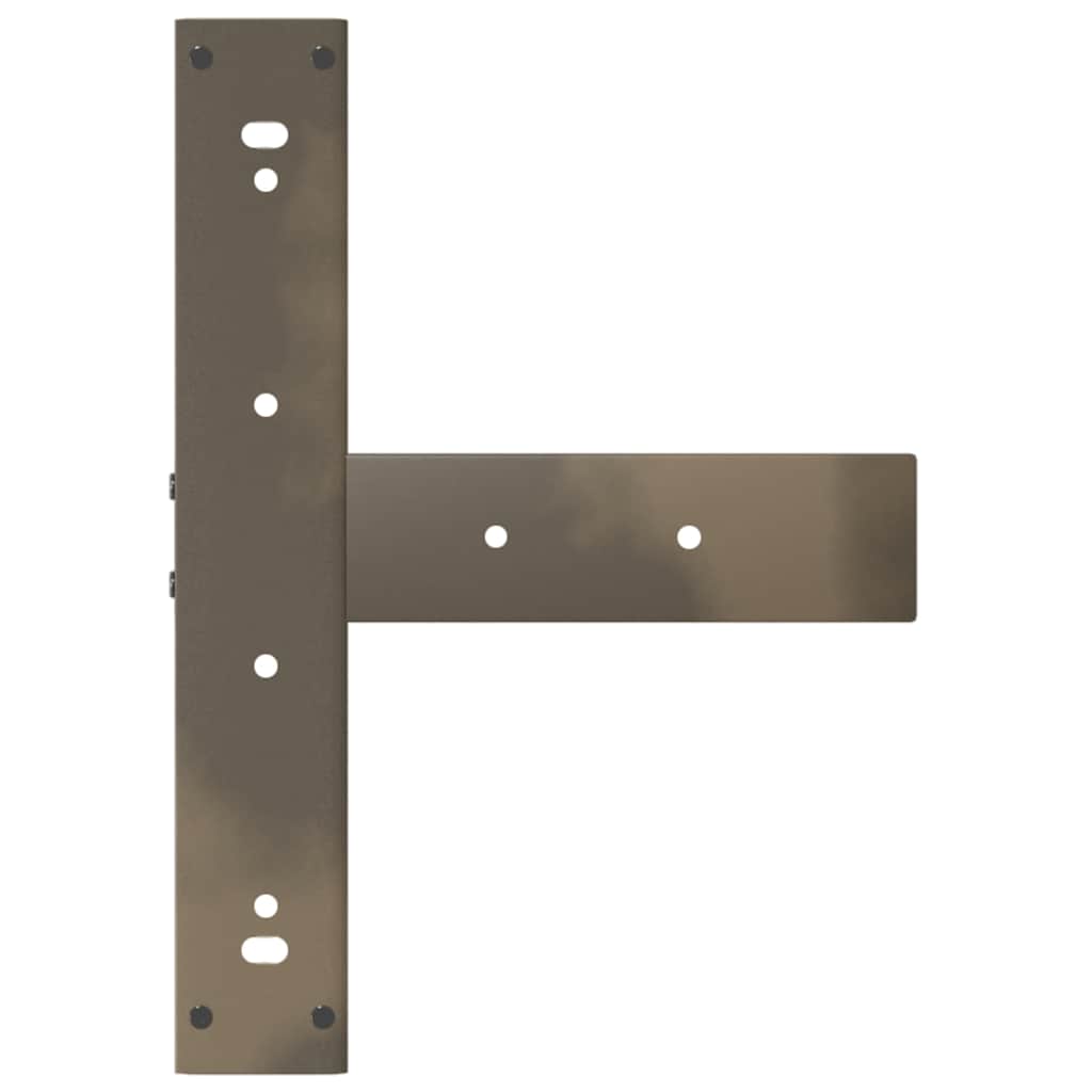 Gambe per tavolo da bar a forma di T 2 pz nere 50x35x(100-101) cm in acciaio - homemem39