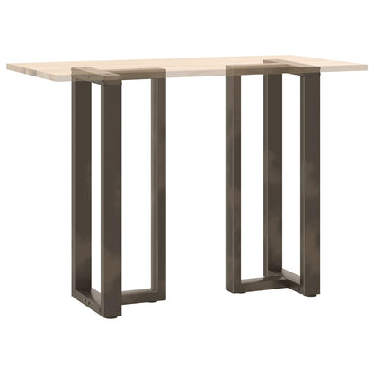 Gambe per tavolo da bar a forma di T 2 pz nere 50x35x(100-101) cm in acciaio - homemem39