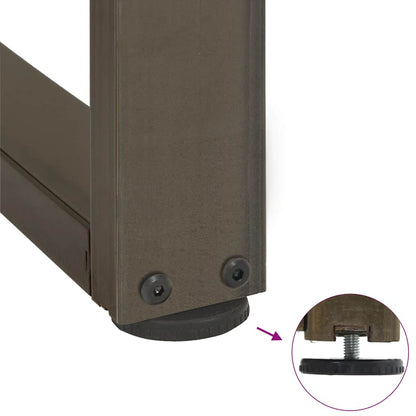 Gambe per tavolo da bar a forma di T 2 pz nere 50x35x(100-101) cm in acciaio - homemem39