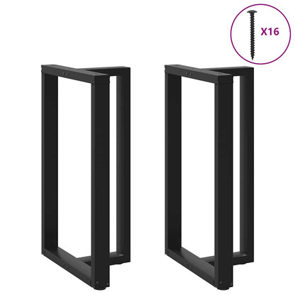 Gambe Tavolo Bar a Forma T 2 pz Nero 60x35x(101-102) cm Acciaio