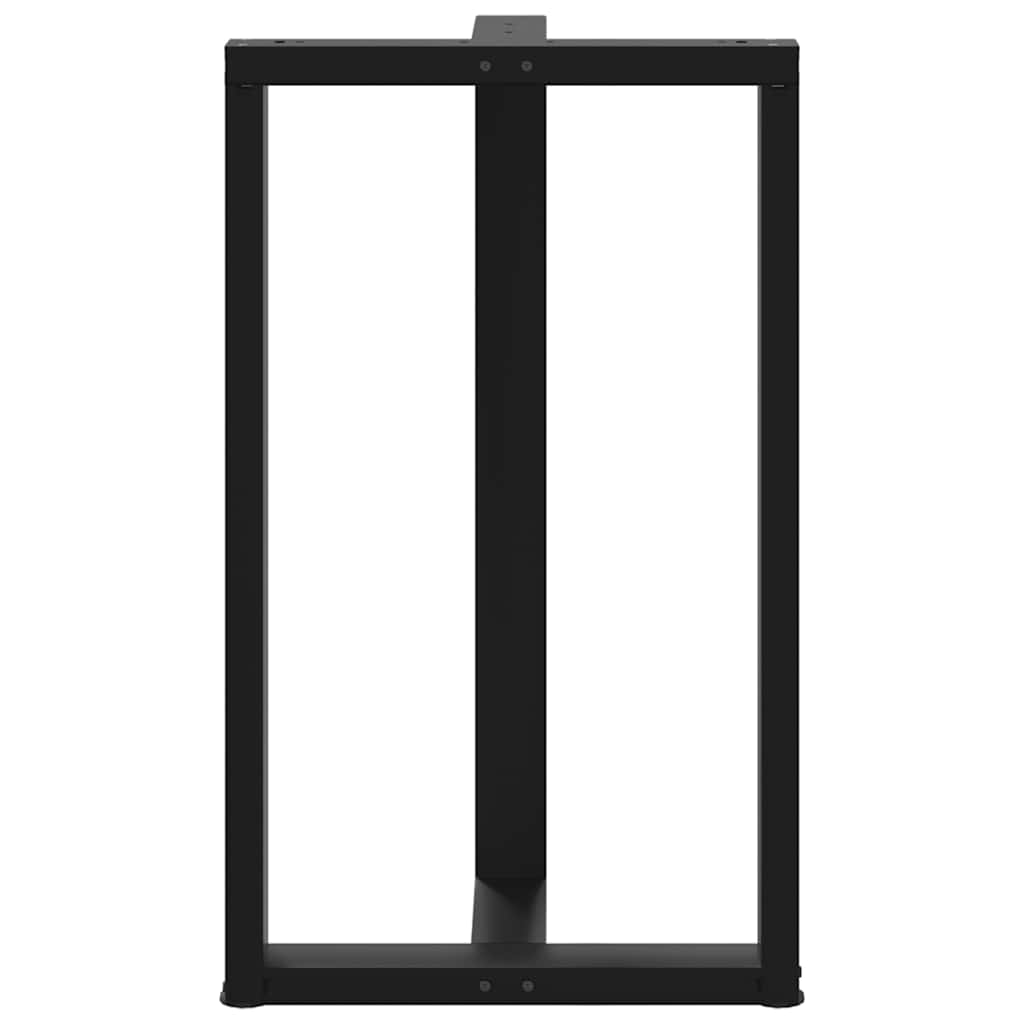 Gambe Tavolo Bar a Forma T 2 pz Nero 60x35x(101-102) cm Acciaio