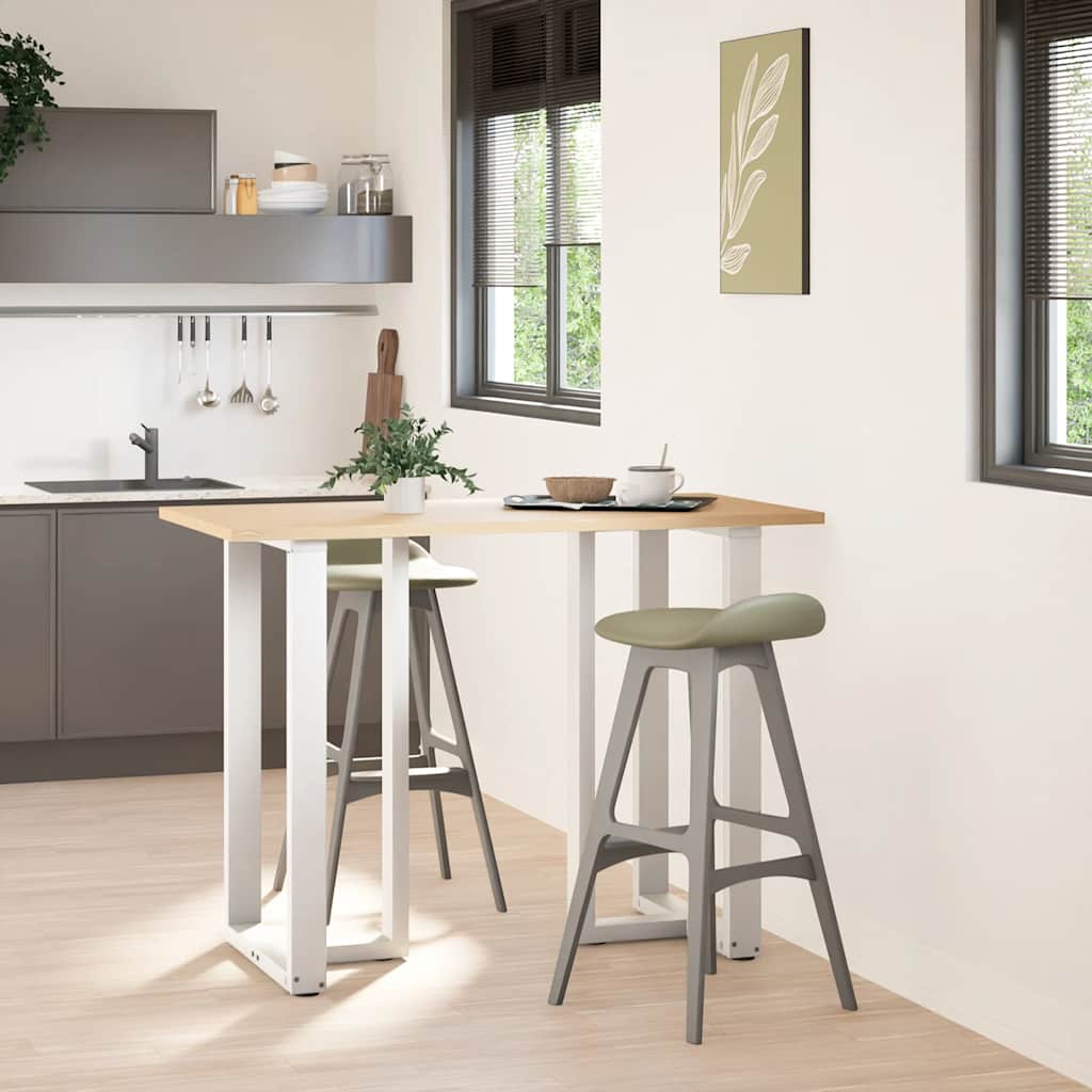 Gambe per tavolo da bar forma T 2 pz bianche 60x35x(100-101) cm