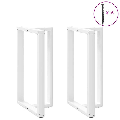 Gambe per tavolo da bar forma T 2 pz bianche 60x35x(100-101) cm