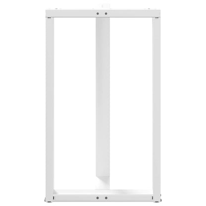 Gambe Tavolo Bar a Forma T 2pz bianco 60x35x(101-102)cm Acciaio