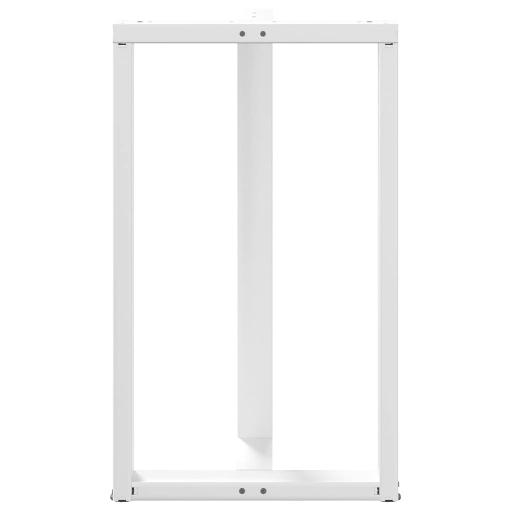 Gambe per tavolo da bar forma T 2 pz bianche 60x35x(100-101) cm