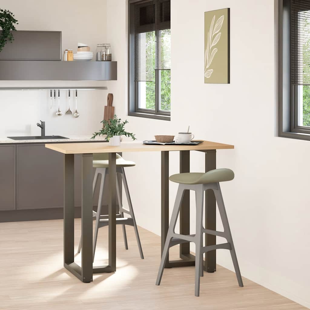 Gambe per tavolo da bar forma T 2 pz nere 60x35x(100-101) cm