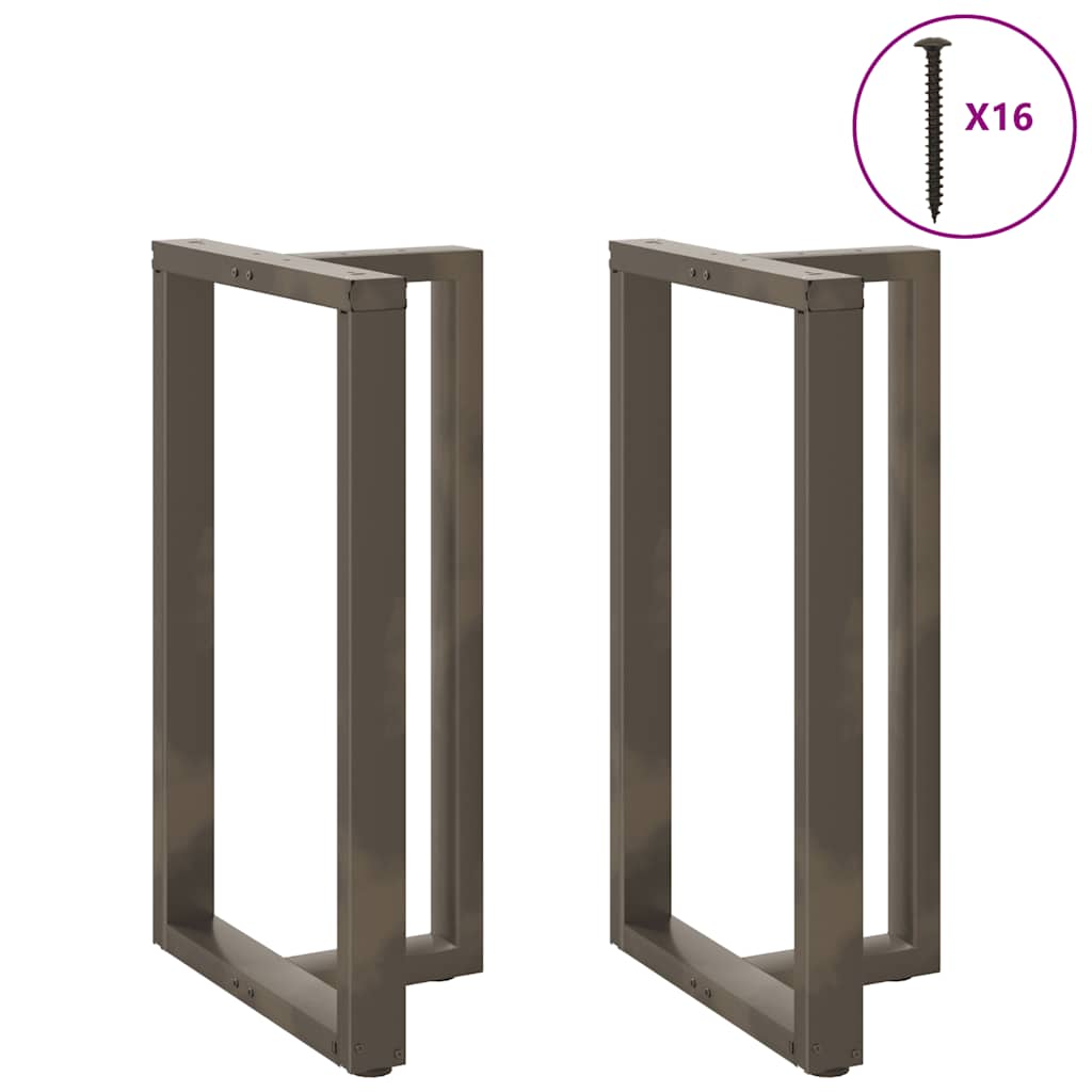 Gambe per tavolo da bar forma T 2 pz nere 60x35x(100-101) cm