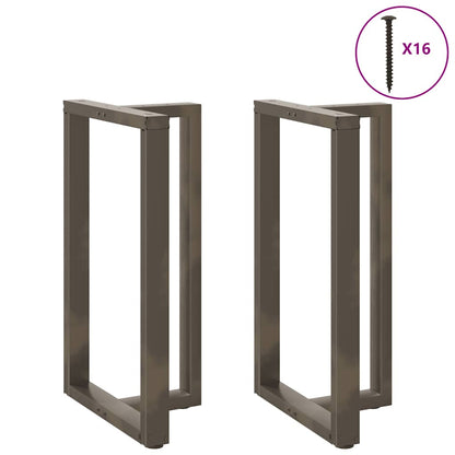 Gambe per tavolo da bar forma T 2 pz nere 60x35x(100-101) cm