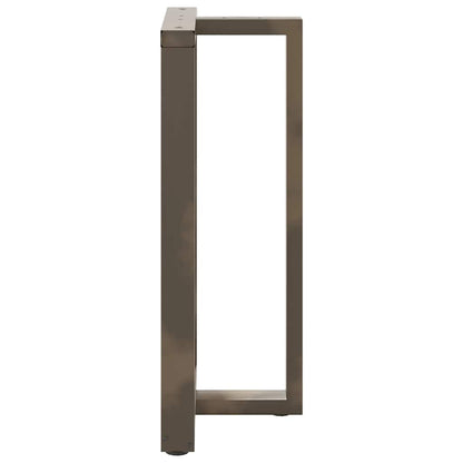 Gambe per tavolo da bar forma T 2 pz nere 60x35x(100-101) cm
