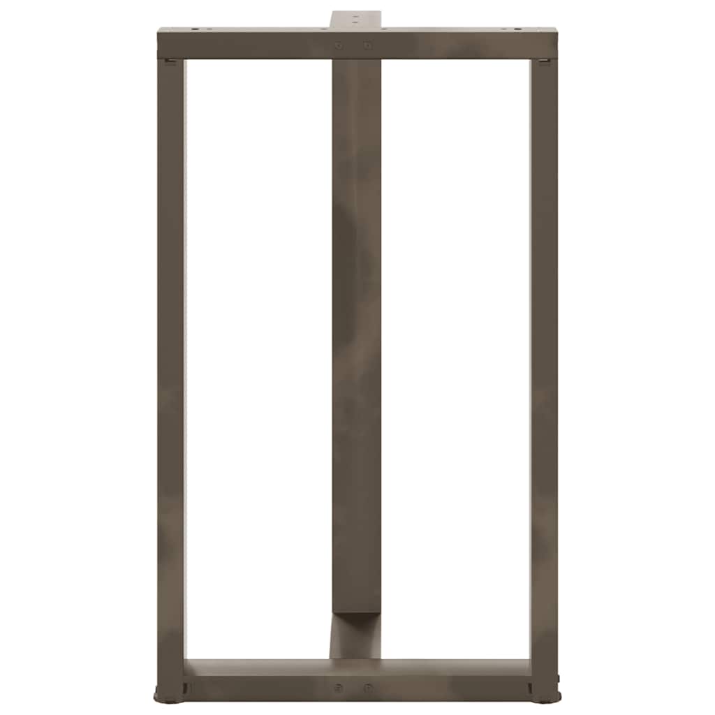 Gambe per tavolo da bar forma T 2 pz nere 60x35x(100-101) cm