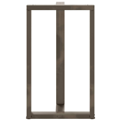 Gambe per tavolo da bar forma T 2 pz nere 60x35x(100-101) cm