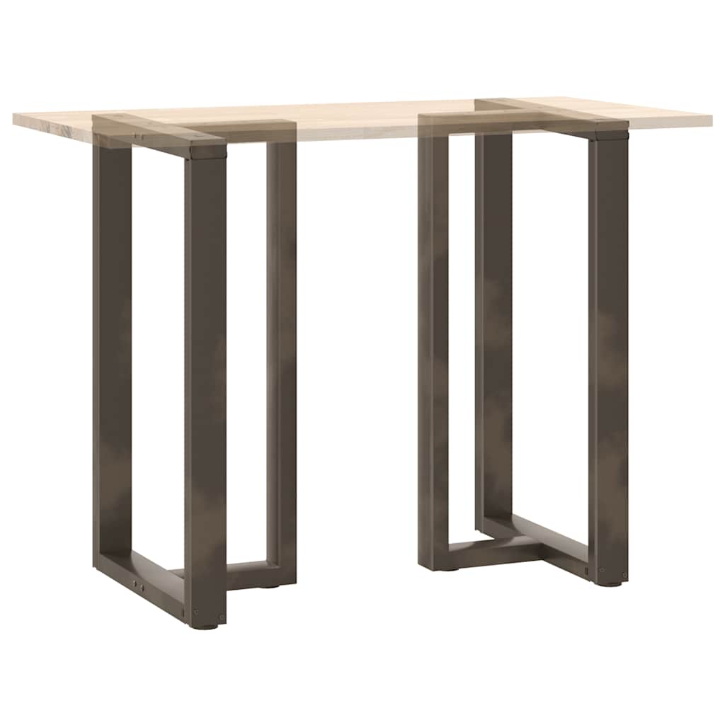 Gambe per tavolo da bar forma T 2 pz nere 60x35x(100-101) cm