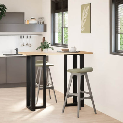 Gambe per tavolo da bar forma T 2 pz nere 40x35x(110-111) cm