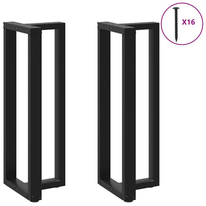 Gambe Tavolo Bar a Forma T 2 pz Nero 40x35x(111-112) cm Acciaio