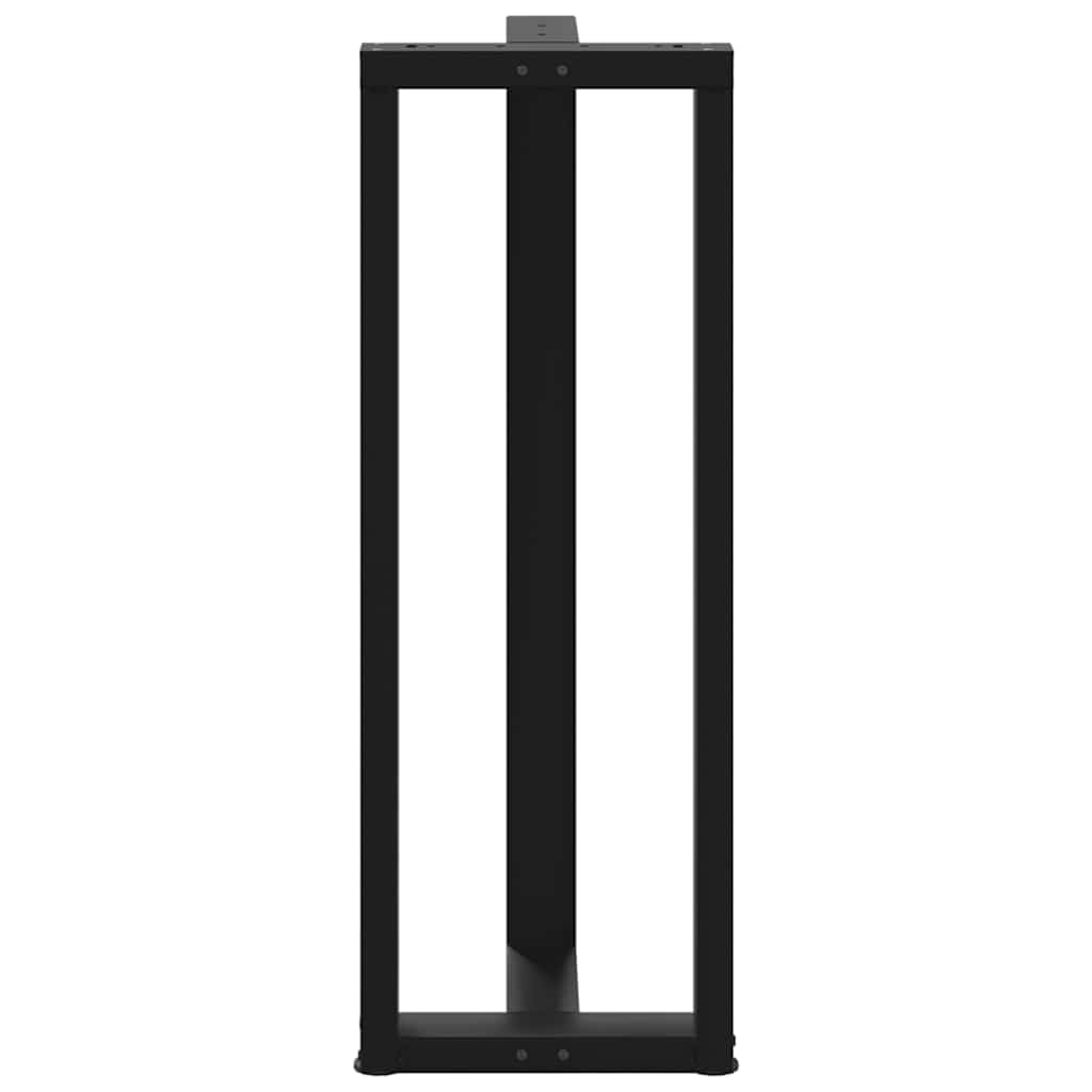 Gambe Tavolo Bar a Forma T 2 pz Nero 40x35x(111-112) cm Acciaio