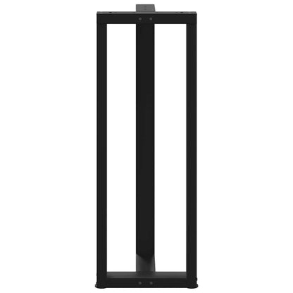 Gambe Tavolo Bar a Forma T 2 pz Nero 40x35x(111-112) cm Acciaio