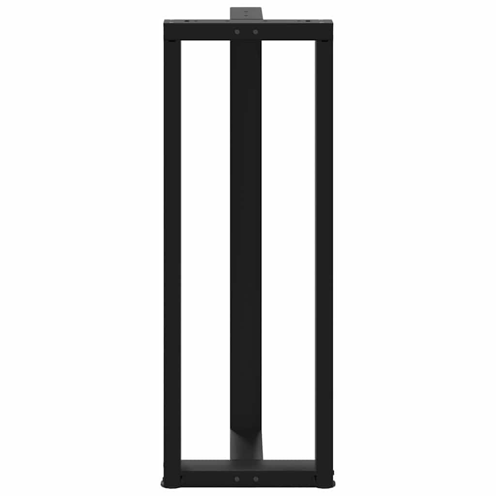 Gambe per tavolo da bar forma T 2 pz nere 40x35x(110-111) cm