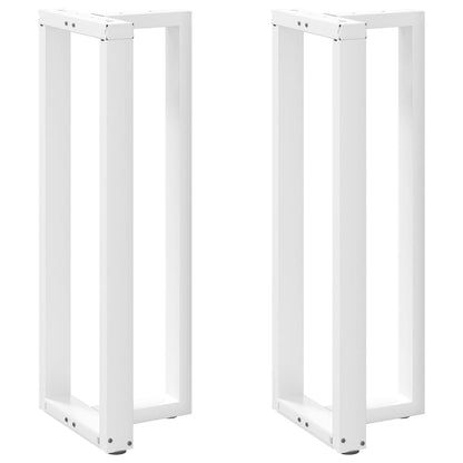 Gambe Tavolo Bar a Forma T 2pz bianco 40x35x(111-112)cm Acciaio