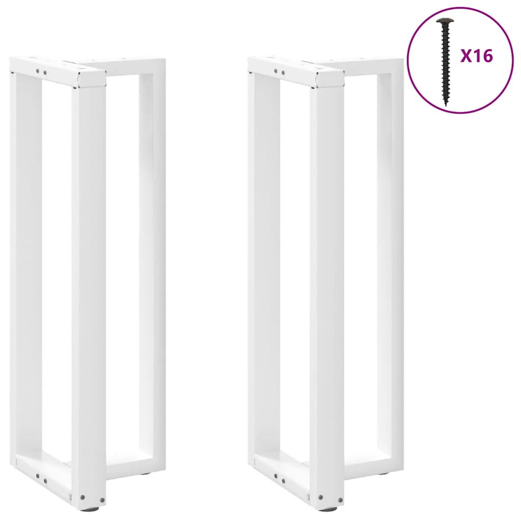 Gambe Tavolo Bar a Forma T 2pz bianco 40x35x(111-112)cm Acciaio