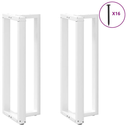 Gambe Tavolo Bar a Forma T 2pz bianco 40x35x(111-112)cm Acciaio