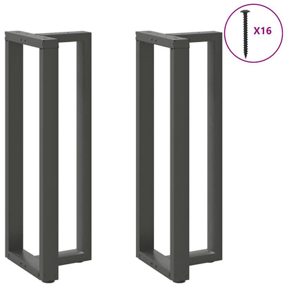 Gambe tavolo da bar forma T 2 pz Antracite 40x35x(110-111) cm