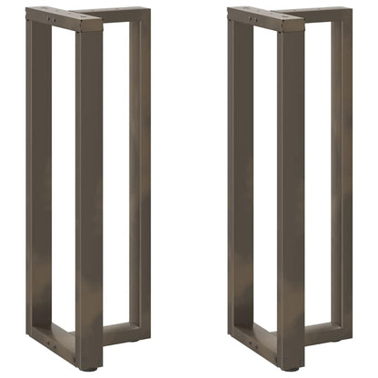 Gambe per tavolo da bar forma T 2 pz nere 40x35x(110-111) cm