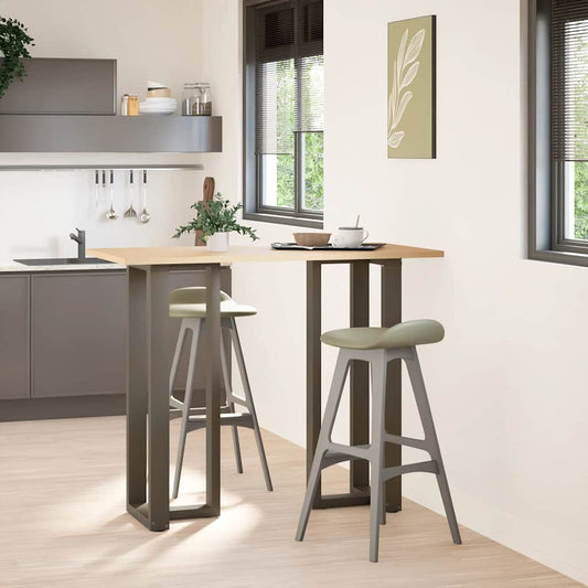 Gambe per tavolo da bar a forma di T 2 pz nere 40x35x(110-111) cm in acciaio | homemem39