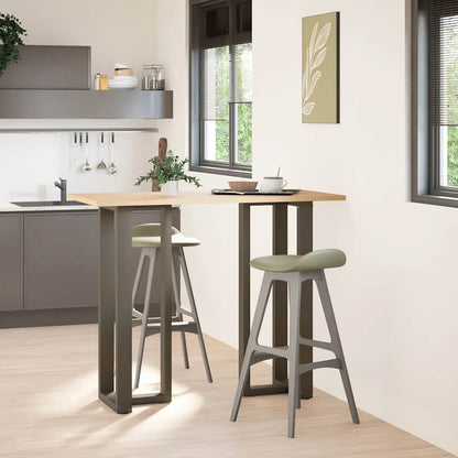 Gambe per tavolo da bar forma T 2 pz nere 40x35x(110-111) cm
