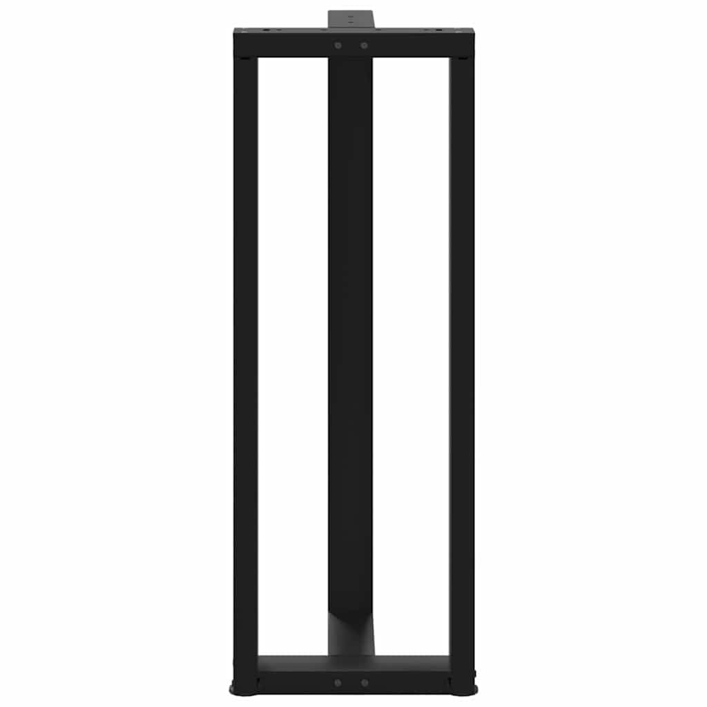 Gambe Tavolo Bar a Forma T 2 pz Nero 50x35x(111-112) cm Acciaio