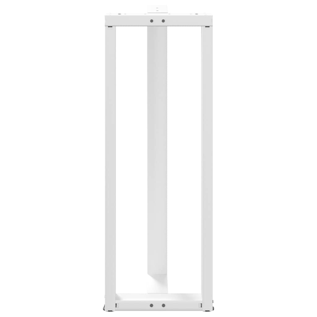 Gambe Tavolo Bar a Forma T 2pz bianco 50x35x(111-112)cm Acciaio