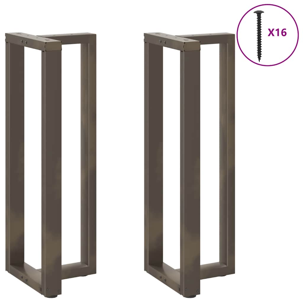 Gambe per tavolo da bar forma T 2 pz nere 50x35x(110-111) cm