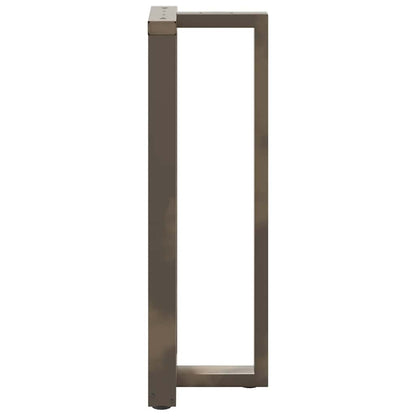Gambe per tavolo da bar a forma di T 2 pz nere 50x35x(110-111) cm in acciaio - homemem39