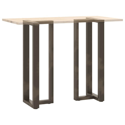 Gambe per tavolo da bar a forma di T 2 pz nere 50x35x(110-111) cm in acciaio - homemem39