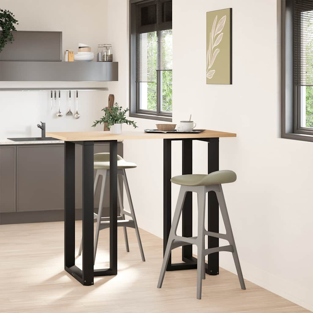 Gambe per tavolo da bar forma T 2 pz nere 60x35x(110-111) cm