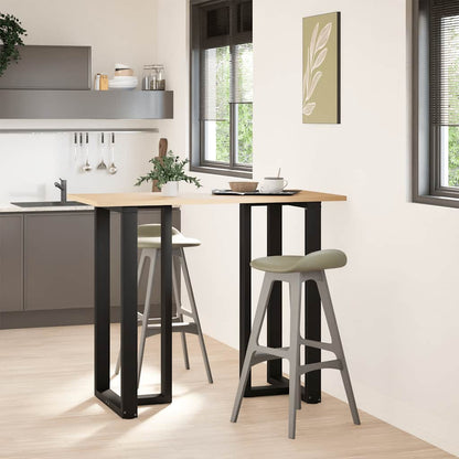 Gambe per tavolo da bar forma T 2 pz nere 60x35x(110-111) cm
