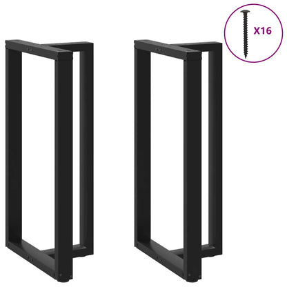 Gambe Tavolo Bar a Forma T 2 pz Nero 60x35x(111-112) cm Acciaio