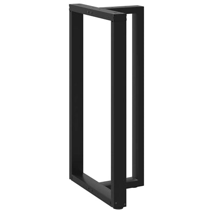 Gambe Tavolo Bar a Forma T 2 pz Nero 60x35x(111-112) cm Acciaio