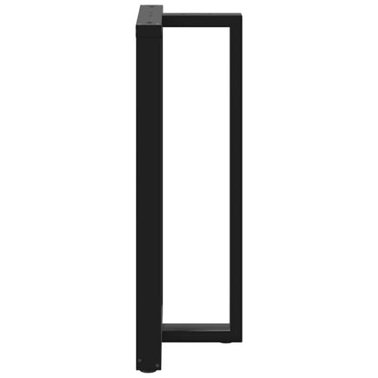Gambe per tavolo da bar forma T 2 pz nere 60x35x(110-111) cm