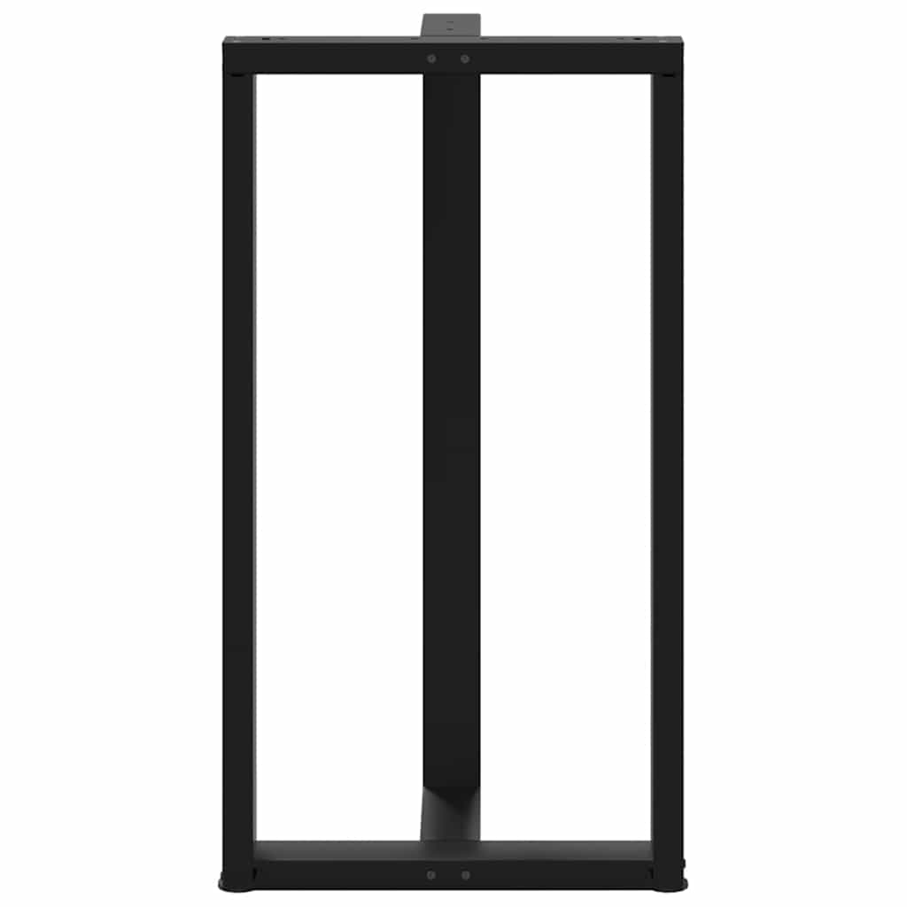 Gambe Tavolo Bar a Forma T 2 pz Nero 60x35x(111-112) cm Acciaio