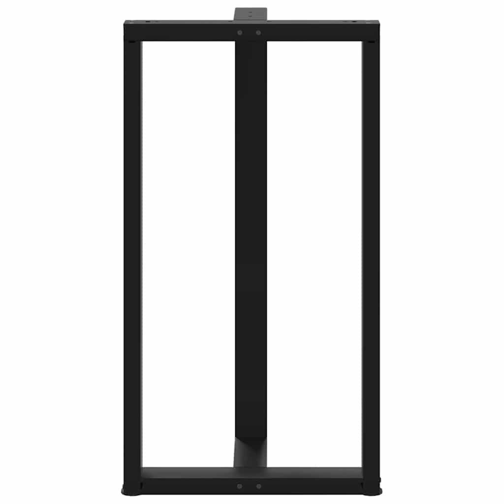 Gambe per tavolo da bar forma T 2 pz nere 60x35x(110-111) cm