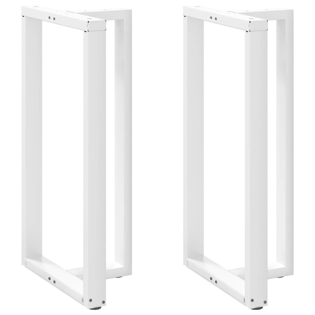 Gambe Tavolo Bar a Forma T 2pz bianco 60x35x(111-112)cm Acciaio