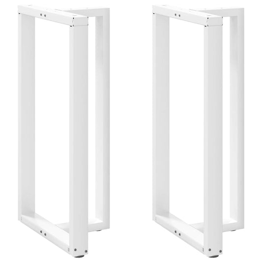 Gambe Tavolo Bar a Forma T 2pz bianco 60x35x(111-112)cm Acciaio