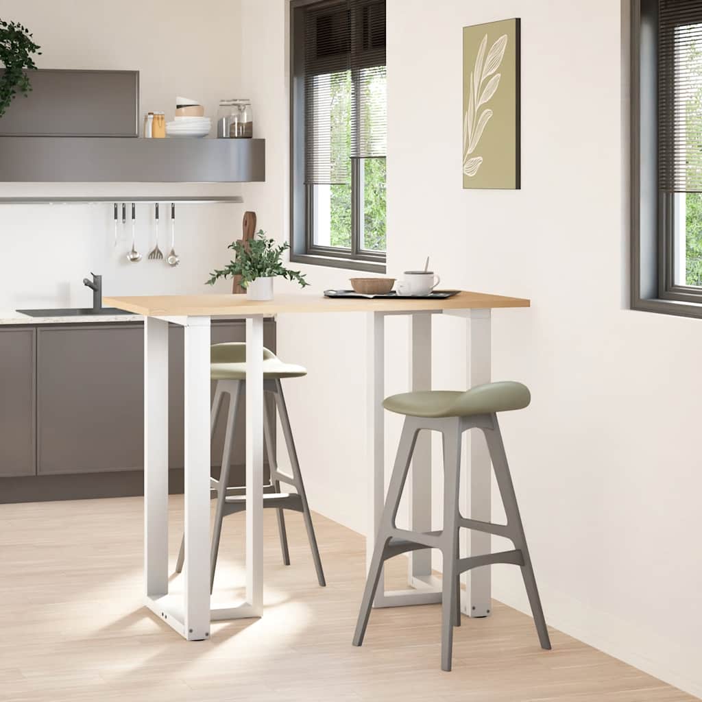 Gambe per tavolo da bar forma T 2 pz bianche 60x35x(110-111) cm