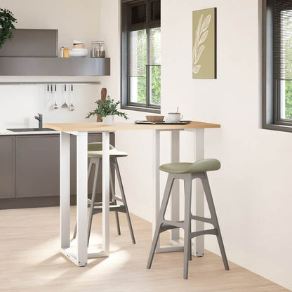 Gambe per tavolo da bar forma T 2 pz bianche 60x35x(110-111) cm