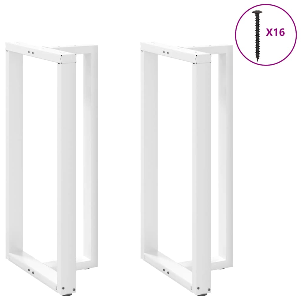 Gambe Tavolo Bar a Forma T 2pz bianco 60x35x(111-112)cm Acciaio