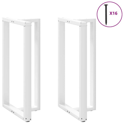 Gambe Tavolo Bar a Forma T 2pz bianco 60x35x(111-112)cm Acciaio