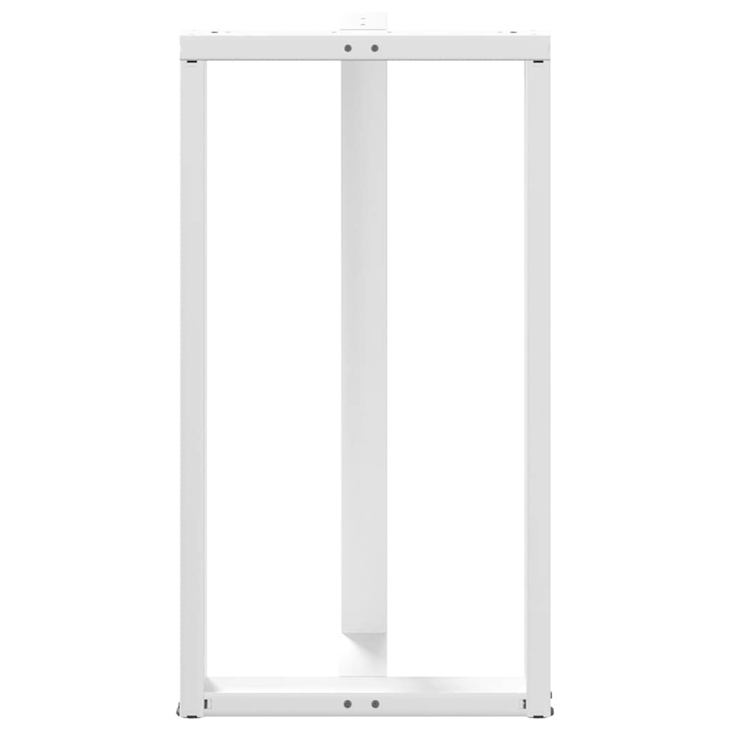 Gambe Tavolo Bar a Forma T 2pz bianco 60x35x(111-112)cm Acciaio