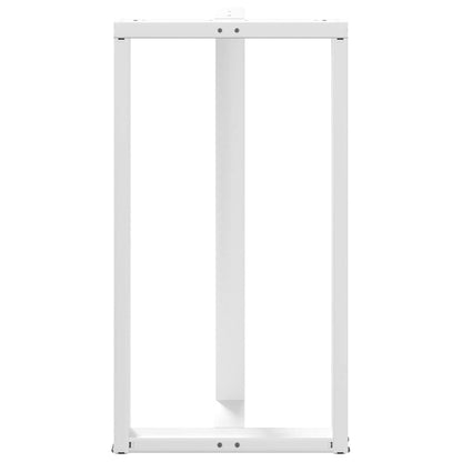 Gambe per tavolo da bar forma T 2 pz bianche 60x35x(110-111) cm