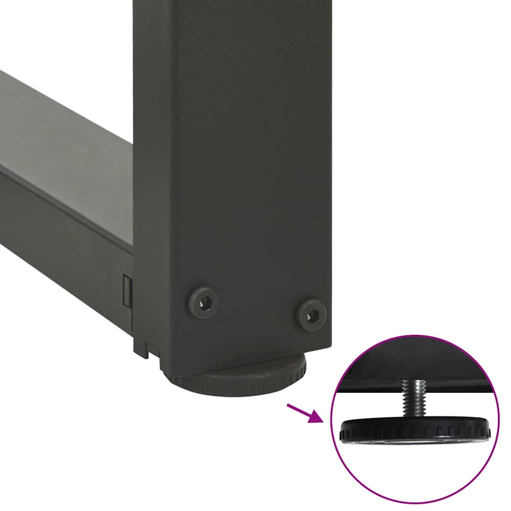 Gambe tavolo da bar forma T 2 pz Antracite 60x35x(110-111) cm